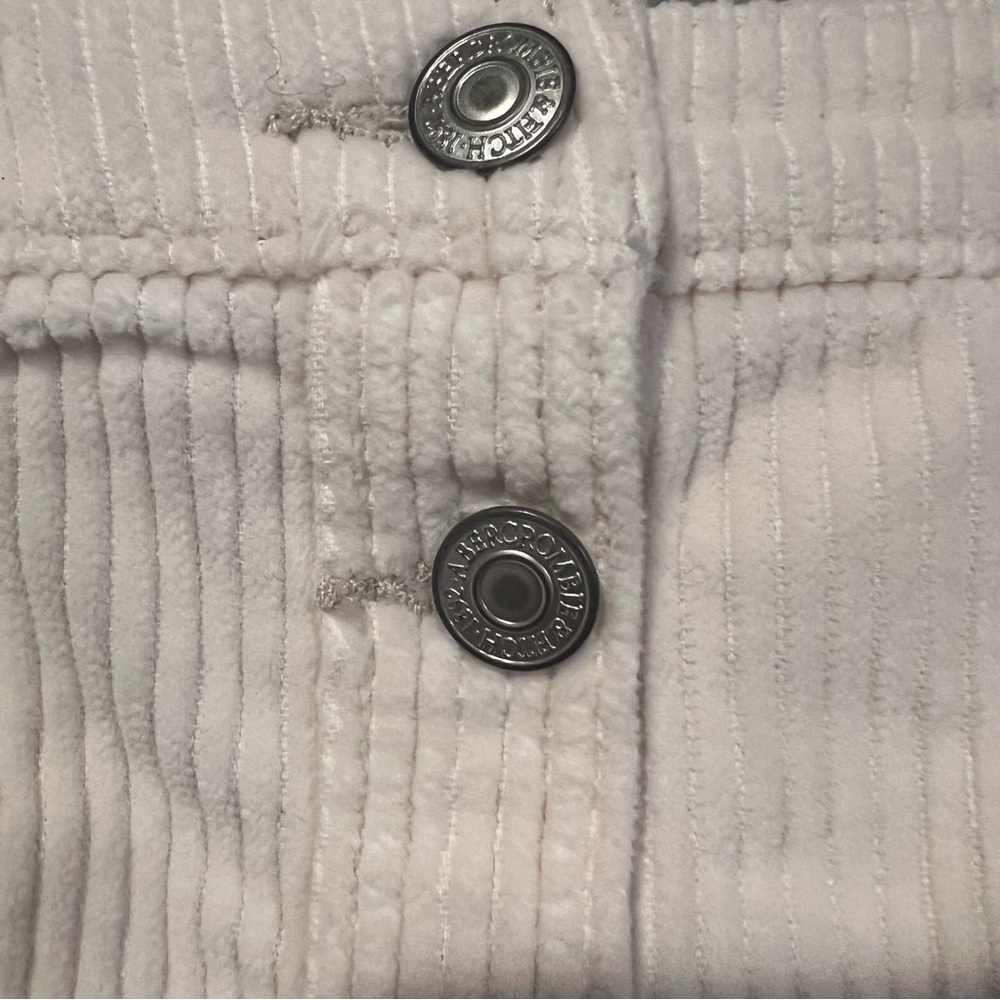 Abercrombie & Fitch Ivory Button-Front Corduroy mini Skirt size X small - Picture 5 of 10